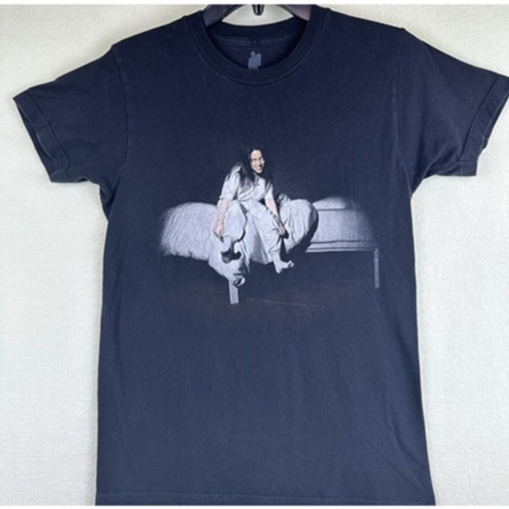Billie Eilish Black Graphic T-Shirt Blohsh Logo Small 2019 Music Merch Tee